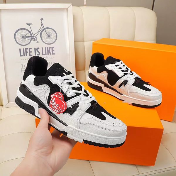 

casual shoes women travel leather sneaker fashion lady flat designer running trainers letters 0502, Black