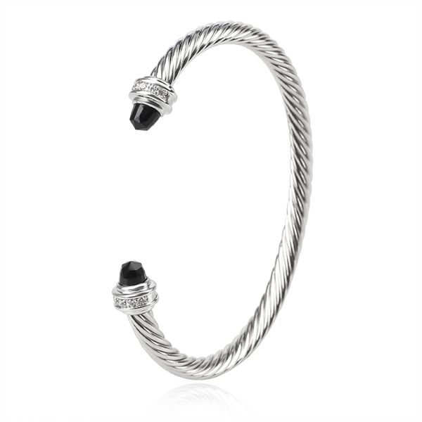 

bracelet dy luxury designer twisted women fashion twist bracelets jewelry platinum plated wedding gifts 5mm bangle black onxy bracelet