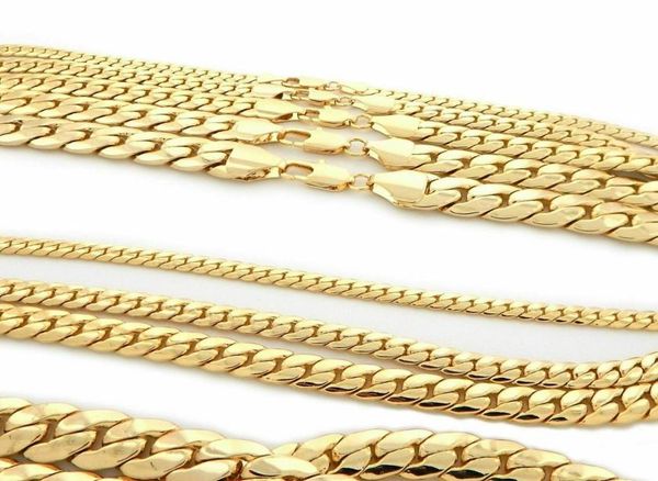 

mens necklace 14k gold finish miami cuban link chain 24quot06289434, Silver