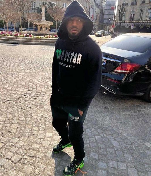 

designer clothing mens sweatshirts tracksuits hoodies trapstar green black towel embroidered plush sweater pants beautiful fashion mens wome