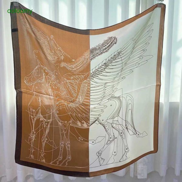 

hemres designer scarves korean summer printing 70cm square silk autumn winter fashionable and high grade student scarf, Blue;gray