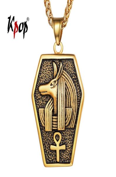 

pendant necklaces kpop anubis ankh key of life charm stainess steel egyptian hieroglyph god the underworld cross necklace for men 2134515, Silver