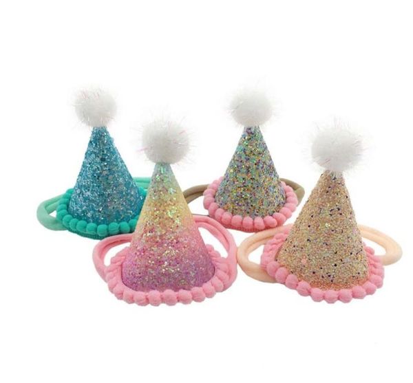 

boutique children hair accessories birthday party sequin hat baby headbands princess girls kids bands sticks a17307229477, Slivery;white