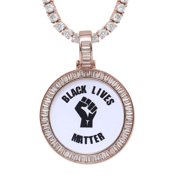 

men women fashion po necklace gold silver color full cz custom made po medallions necklace pendant with cz tennis chain5238679