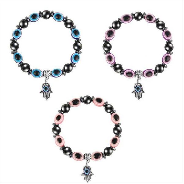 

longrui retro fashion devils eye bracelet haematite telescopic magnetic energy magnet, Golden;silver