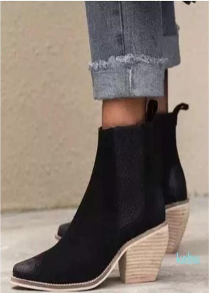 

vmae autumn 3 styles women martin boots ankle boots elastic chelsea short tube booties fashion glitter for women shoes4976929, Black