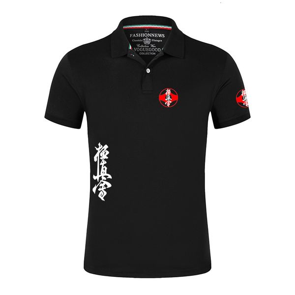 

men's polos kyokushin karate 2023 summer solid color short sleeve polo shirts printing casualdesign cotton fashion sportswear 230510, White;black