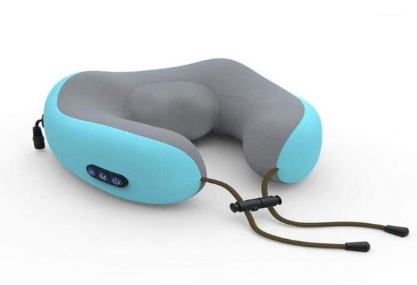 

rechargeable cervical vertebra massager household neck waist shoulder back lumbar body cushion ushaped pillow massag support4014477, Black;gray