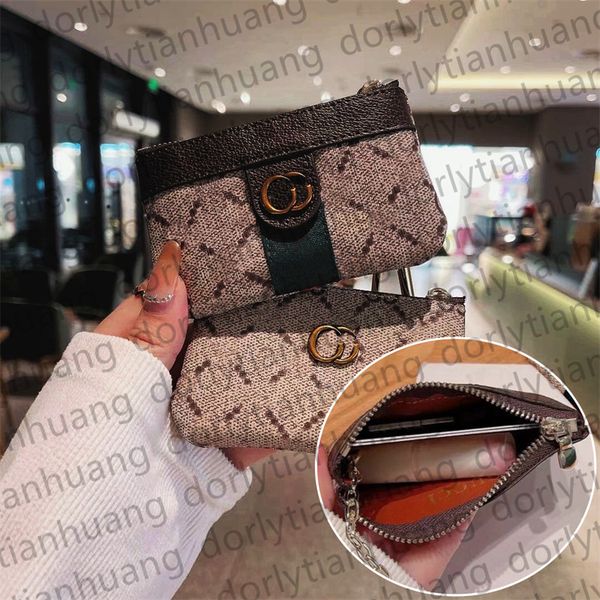 

keychain wallet luxury women men designer keychain fashion leather pouch keyrings brand headset lipstick bag flower zipper coin credit card, Silver