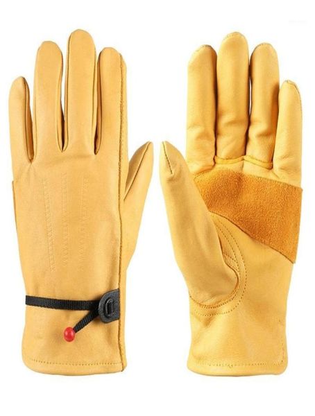 

ski gloves outdoor riding leather palm plus support wearresistant antiskid warm retro driver2821739