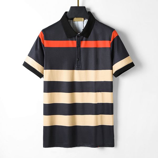 

designer t-shirt polo summer short sleeve breathable t-shirt men's luxury plaid fashion high grade cotton comfortable polo top, White;black