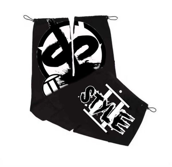 

men's pants y2k cargo pant retro street trend overalls 2023 new fashion harajuku casual loose punk rock straight wide leg trouser stree, Black