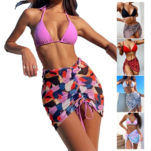 

women's swimwear bikinis woman girl tie dye cover up bathing suits string 230509, White;black