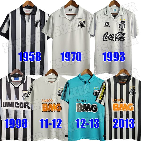 

santos retro soccer jerseys 1958 2011 2012 2013 santos vintage 11 12 13 neymar jr ganso elano borges felipe anderson vintage classic footbal, Black;yellow