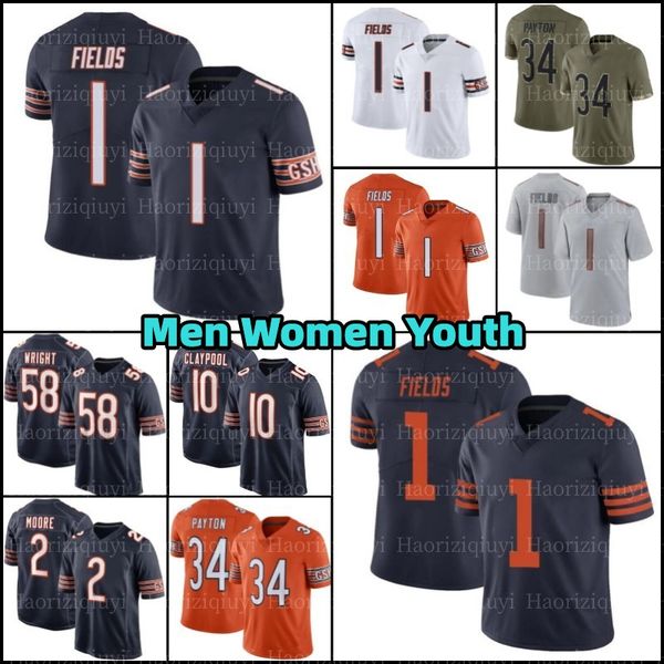 

chicagos justin fields bear football jerseys jaquan brisker darnell wright chase claypool tremaine edmunds david montgomery walter payton dj