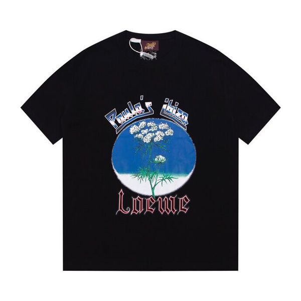 

2023ss man high street t shirt cotton short-sleeved fashion men and women short t-shirt couple models men and women cotton crewneck printed, Black;brown