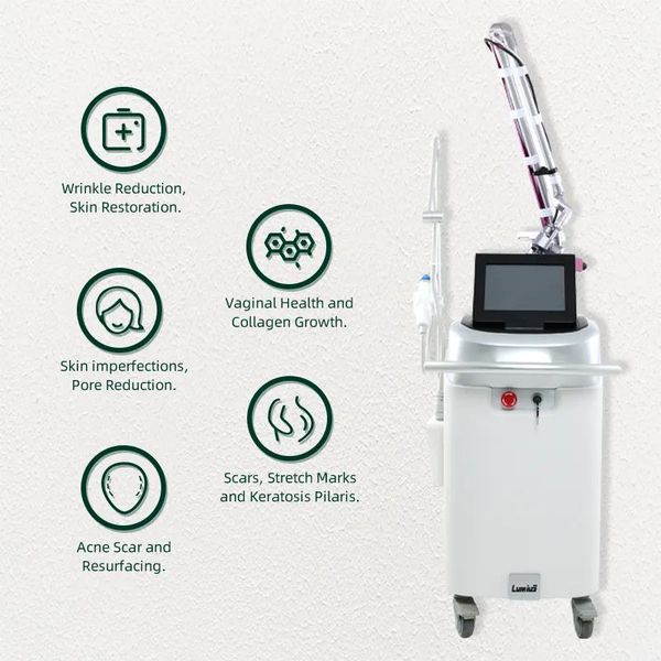 

2 in 1 multi-functional co2 lasers rf fractional skin tightening wrinkle reduction vaginal tightening 10600nm fractional acne freckles remov, Black;white
