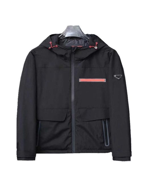 

prad designer mens jacket black blue business casual polyester fabric wind and rain uv protection hooded jacket mxxxl4792632, Black;brown