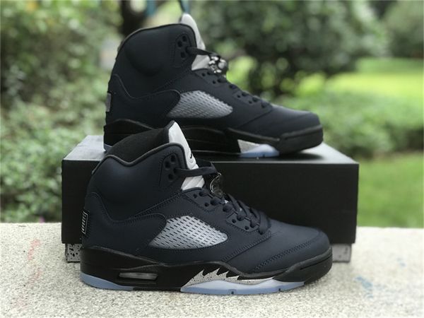 

2023 authentic air 5s 5 georgetown fd6812-400 midnight navy black football grey basketball shoes sports sneakers university blue with origin