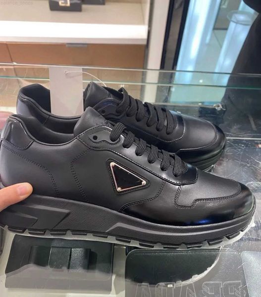 

perfect prax 01 re-nylon sneaker shoes brushed leather low trainers men technical rubber sports lug sole casual outdoor footwear comfort wal, Black