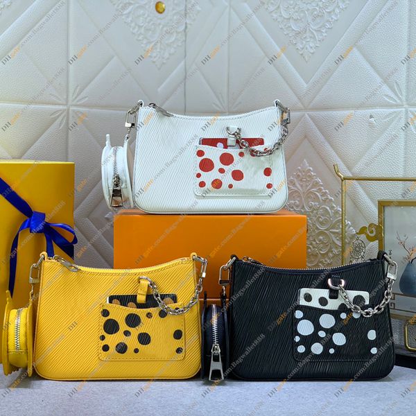 

underarm bag marellini women handbag polka dot epi leather mini chain shoulder bag with detachable pumpkin coin purse