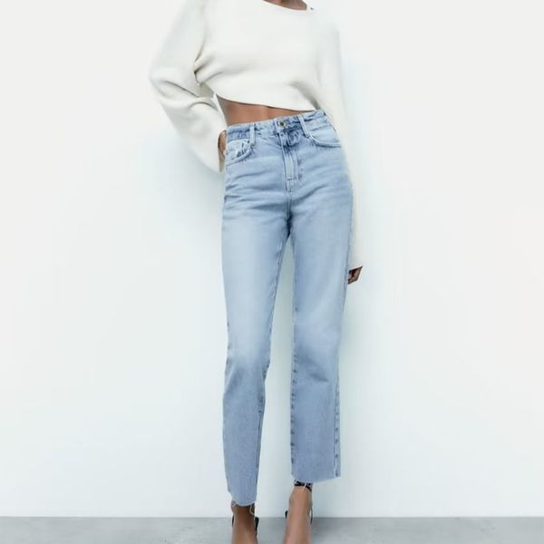 

women's jeans autumn temperament women's fashion casual high waist slim fit all-match straight nine-point jeans 230510, Blue