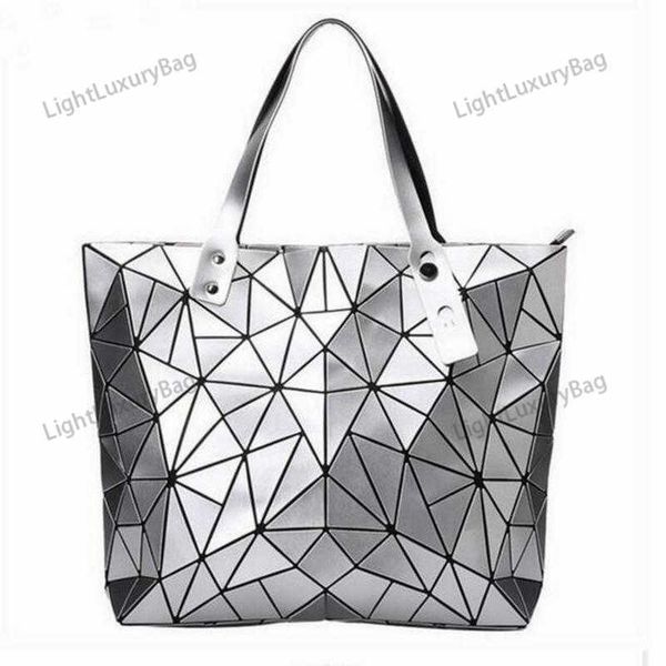 

female geometric diamond folding shoulder bag new luxury handbags designer geometry hologram handle tote 230510