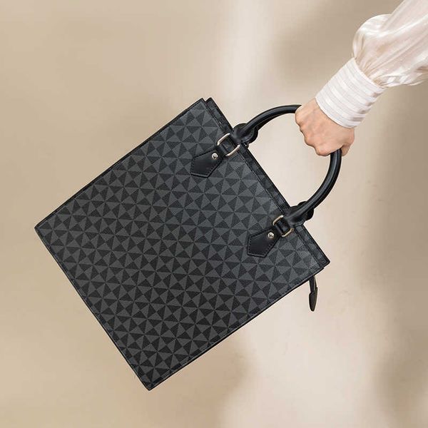 

2022 new luxury women handbag tote leather shopper large female designer brand plaid with short handles vintage fashion bags 230510