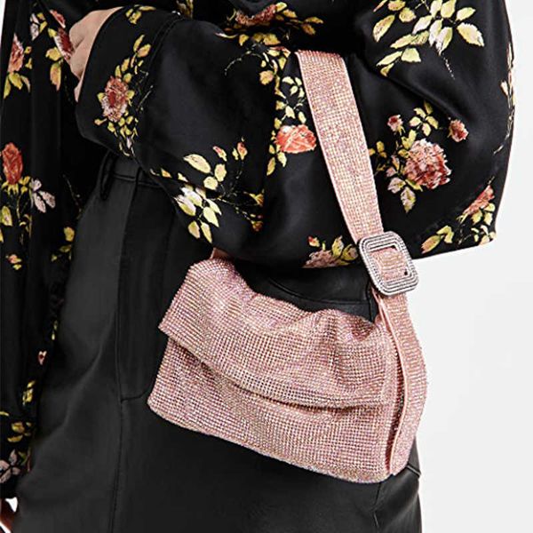 

evening bag luxury rhinestone women shoulder designer diamond flap lady handbag shiny crystal mesh party purse female 2023 230317