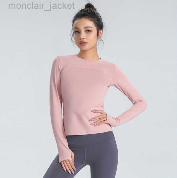 

desginer alo yoga gym suit long sleeve women's autumn quick dried large size sports slim fit running training suit 23ssa, White