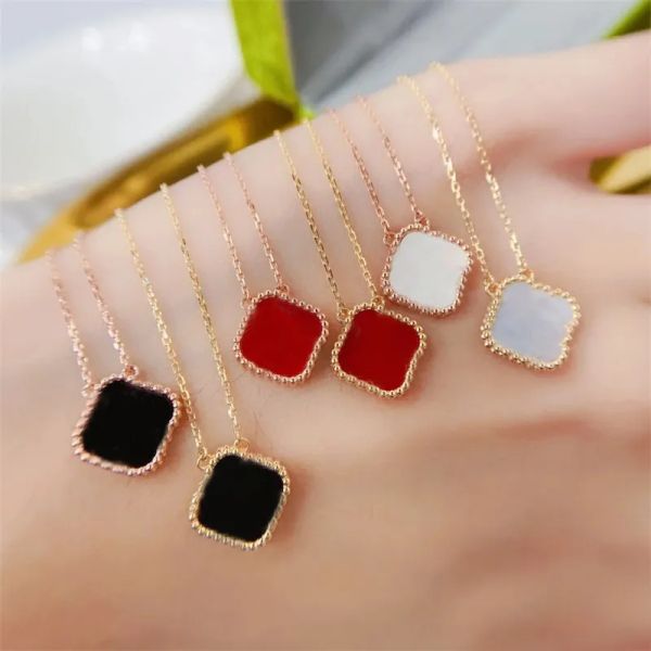 

green hip hop mens designers necklaces vintage mother of pearl jewelry pendants cute for teen girls mothers stainless steel clovers necklace, Silver