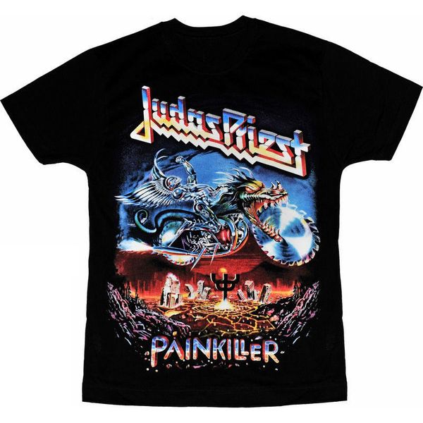 

men's t shirts kaus pria band punk logam yudas imam penghilang rasa sakit lengan pendek pakaian jalanan harajuku kasual ukuran besar at, White;black