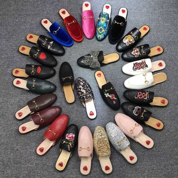 

summer men beach slippers classic designer lazy flat baotou flip flops 100 leather lady slides suede letter women shoes cowhide metal mens s, Black