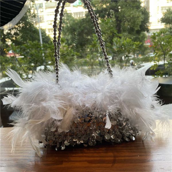 

evening bag clutch shiny wedding purse and handbag for women silver luxury designer shoulder banquet 230317