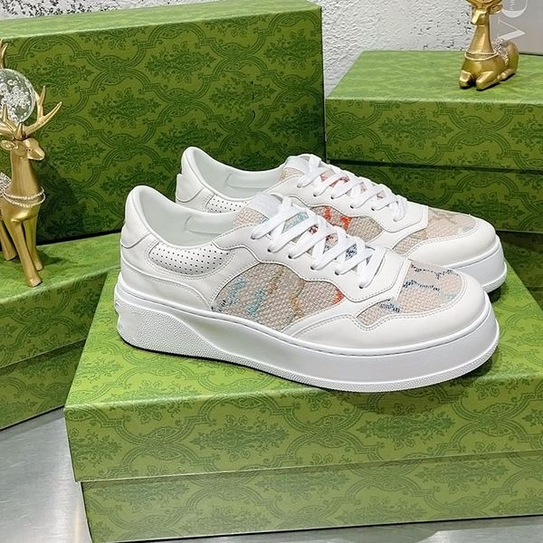 

designers shoes men women white embossed leather retro sneakers trainer 4cm thick bottom trainer genuine leather luxury casual shoe outdoor, Black