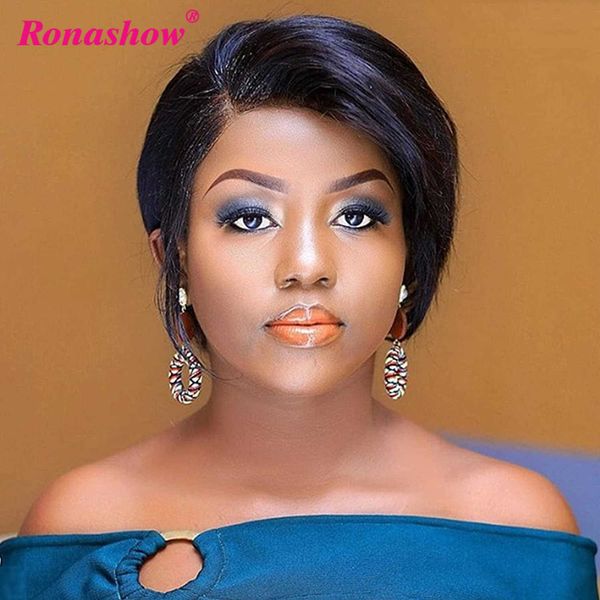 

hair wigs short bob pixie cut human wig straight lace front brazilian transparent t part for black wome 230510