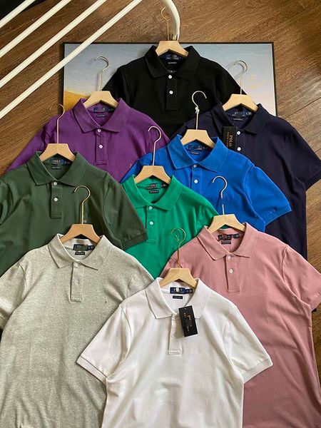 

2023 new arrived men women polo t shirt uality 21ss designer chest horse embroidery letters short sleeve casual 100% pure cotton couple mode, White;black