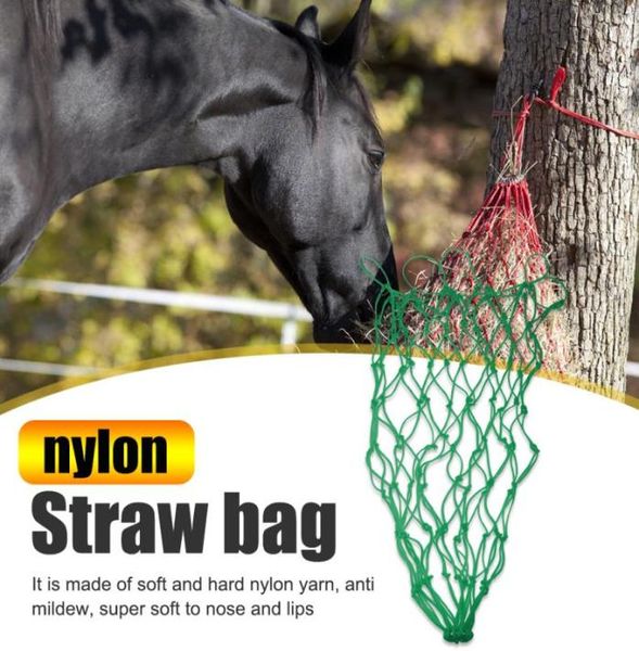 

85cm nylon straw haylage bag small holed hay net bags haynet equipment durable horse feed products mildew proof red green5082037