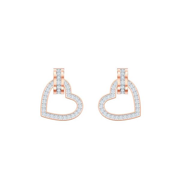 

heart shaped buckle earrings for women love stud ear, Golden;silver