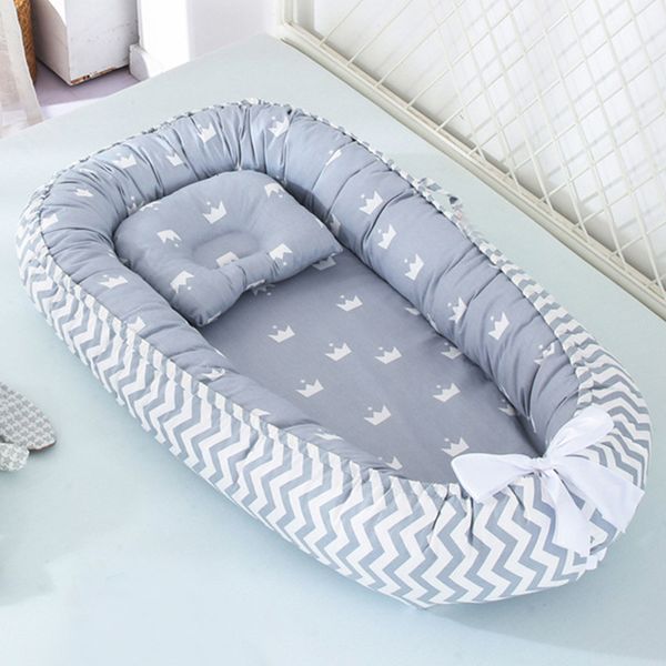 

bassinets cradles 85*50cm baby nest bed with pillow infant toddler cotton cradle for born portable crib bassinet bumper 230510