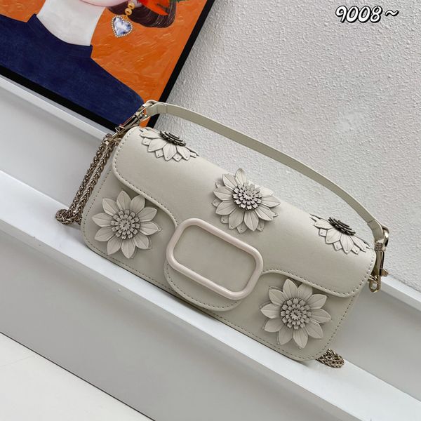 

handbag designer chain bag lady shoulder bag loco shoulder bag wite applique flowers rivet design fashion tote bag luxury crossbody bags new