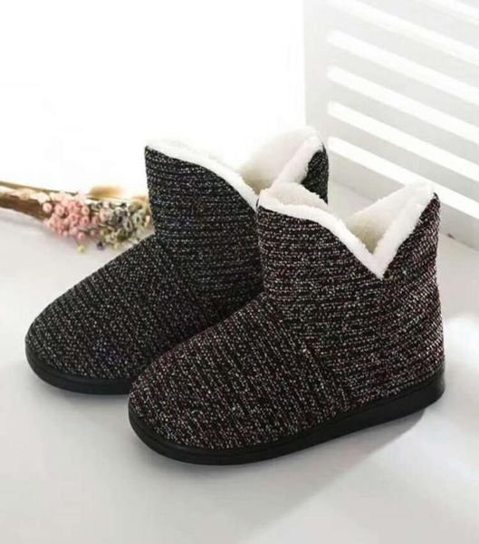 

home cotton shoes highboots plus black warn velvet thicksoled couple woolen winter indoor boot size 36457946687