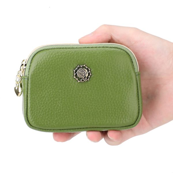 

evening bags senorita fashion genuine leather women coin purse double zipper small wallet 230509