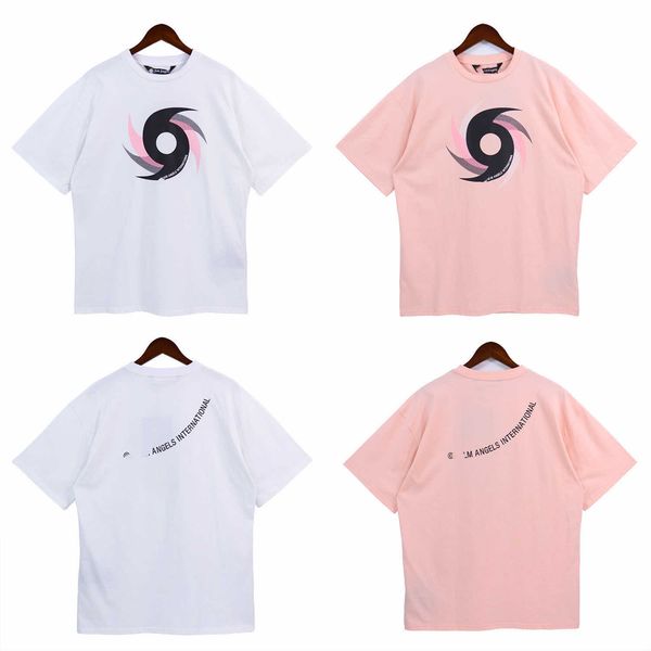 

men's and women's t shirt 2023 fashion designer brand summer high spring new palm print round neck short sleeve high street casual, White