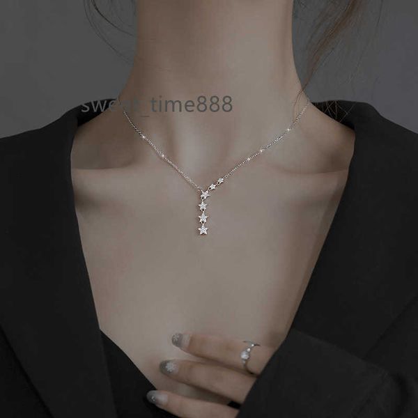 

925 sterling silver star necklace light luxury niche 2021 new female clavicle chain design simple fashion jewelry