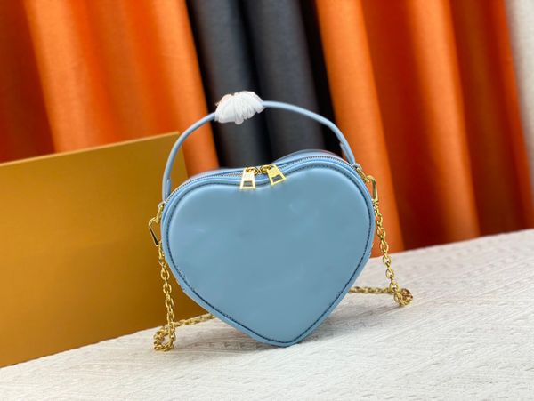

designer lux grain calfskin shoulder bag decorative single crossbody love bag chain simple and fashionable 81893