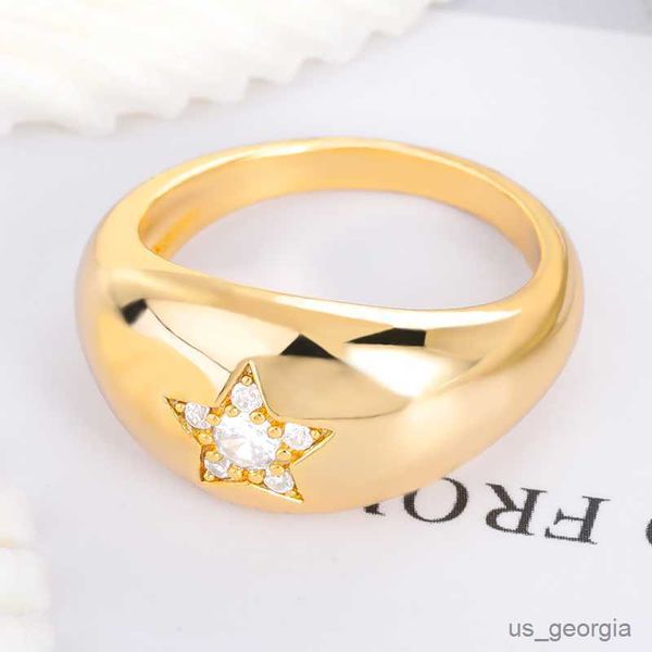 

band rings stainless steel zircon paved star singet rings for women ladies party's jewelry ring, Silver
