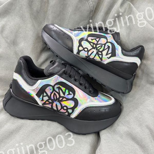 

2023 new luxury designer woman's shoe leather lace up mens fashion platform sneakers white black mens womens casual shoes chaussures