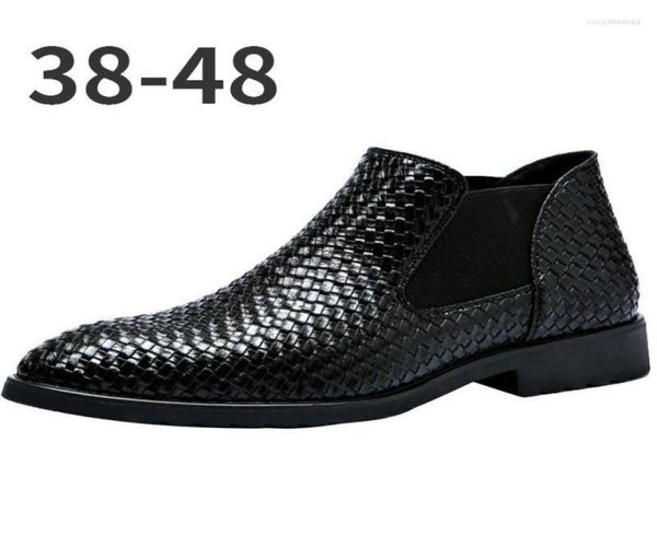 

boots elegant short bare men point toe fashion trend casual contracted allmatch plus size comfortable botina masculina3036322, Black