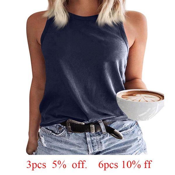 

women's tanks camis for women summer sleeveless tank simple solid color vest classic design casual loose homewear womens streetwear 23, White